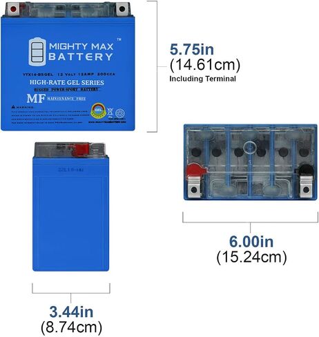 Mighty Max Battery YTX14-BS GEL 12V 12AH Battery for 1988-2000 Honda FourTrax 300 in Saudi Arabia