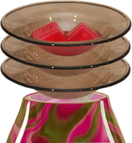 كبير -4.5 بوصة زيت بديل شمع الدفء الدافئ صينية صينية Meld موقد صفيحة صفيحة ناشر الرائحة بطانة بطانة وعاء Scentsy Tart arera armaining Calentador de Fragancia دخان أو لون بني (وحدة واحدة) in Kuwait