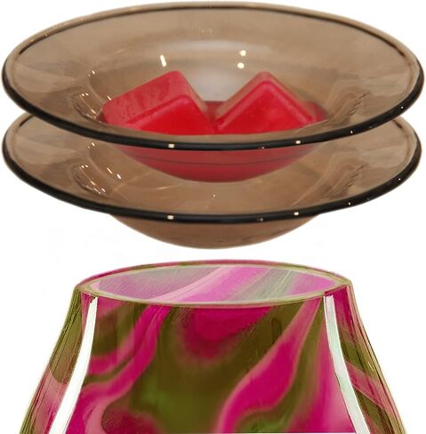 كبير -4.5 بوصة زيت بديل شمع الدفء الدافئ صينية صينية Meld موقد صفيحة صفيحة ناشر الرائحة بطانة بطانة وعاء Scentsy Tart arera armaining Calentador de Fragancia دخان أو لون بني (وحدة واحدة) in Kuwait