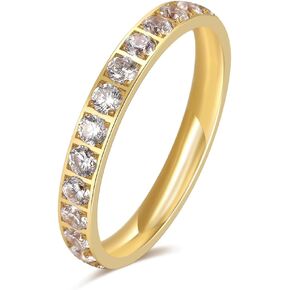 titanium Wedding Ring for Men Women Moissanite Inlay 18k Gold titanium Engagement Band full Eternity Rings Comfort Fit Size 8-11 in Saudi Arabia