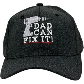 Dad Can Fix It Hat Funny Sarcastic Power Tools Fathers Day Graphic Novelty Cap Funny Hats Dad Joke Cool Mechanic Novelty Caps for Men Black - Standard in Kuwait