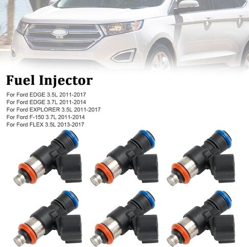 تتوافق حقن الوقود 6pcs Ford Edge 3.5L 2011-2017 ، Edge 3.7L 2011-2014 ، Explorer 3.5L 2011-2017 ، Flex 3.5L 2013-2017# 0280158191 in Kuwait