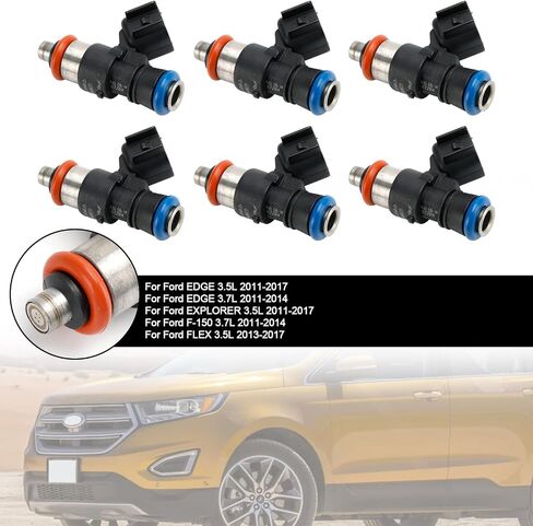 تتوافق حقن الوقود 6pcs Ford Edge 3.5L 2011-2017 ، Edge 3.7L 2011-2014 ، Explorer 3.5L 2011-2017 ، Flex 3.5L 2013-2017# 0280158191 in Kuwait