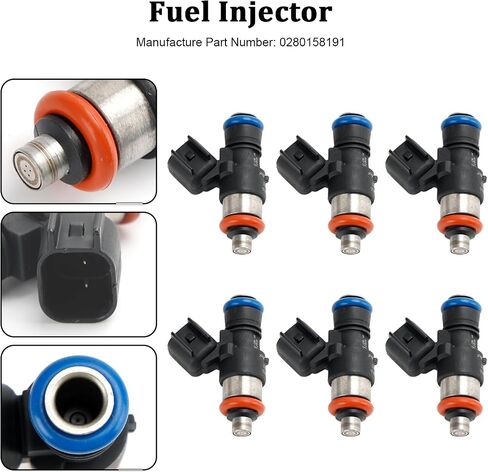 تتوافق حقن الوقود 6pcs Ford Edge 3.5L 2011-2017 ، Edge 3.7L 2011-2014 ، Explorer 3.5L 2011-2017 ، Flex 3.5L 2013-2017# 0280158191 in Kuwait