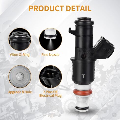 4PCS Fuel Injectors 8 Holes Compatible with Acura RSX 2005-2006, for Honda Accord 2003-2007, CR-V 2005-2009, Element 2003-2011 L4 2.4L Replace# 16450RAAA01 in Saudi Arabia