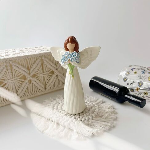 تمثال Angel With Me Not Bouquet - 5.5 بوصة شخصية ملاك للملاك للرفوف/ديكور الطاولة ، هدية روحية للنساء وأمي ، عيد ميلاد عيد الميلاد يدويًا زخرفة منزل in Kuwait