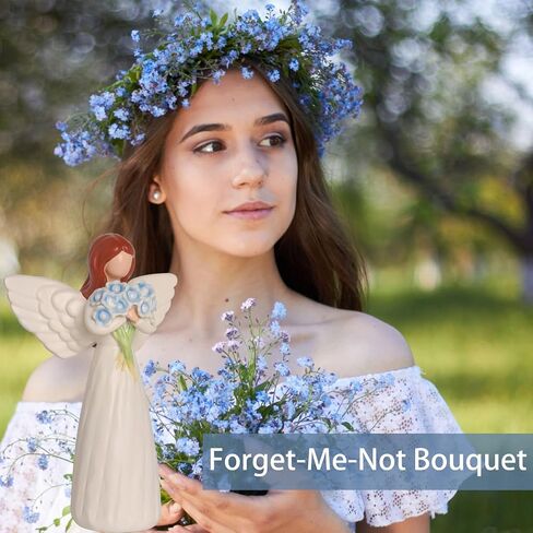 تمثال Angel With Me Not Bouquet - 5.5 بوصة شخصية ملاك للملاك للرفوف/ديكور الطاولة ، هدية روحية للنساء وأمي ، عيد ميلاد عيد الميلاد يدويًا زخرفة منزل in Kuwait