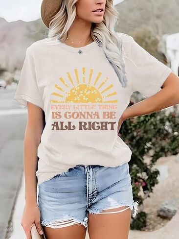 قمصان تي شيرت رسومات المرأة العصرية الصيفية غير الرسمية in Kuwait