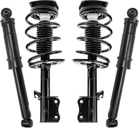 Detroit Axle - STRUTS SHOCKS for 2007-2012 NISSAN Sentra [Base S SL SR] دعامات أمامية كاملة مع امتصاص الصدمات الخلفية لفائف 2009 2009 2010 2011 بديل جاهز للاستبدال in Saudi Arabia