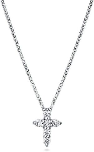 Berricle Sterling Silver Gold قلادة قلادة متشابكة للنساء ، Zirconia CZ - Sideways Cross ، Filigree Styles in Saudi Arabia