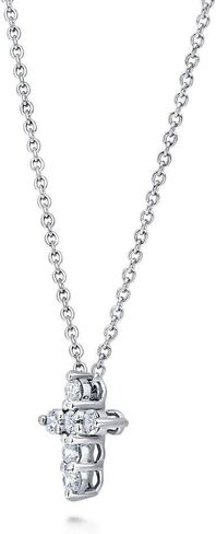 Berricle Sterling Silver Gold قلادة قلادة متشابكة للنساء ، Zirconia CZ - Sideways Cross ، Filigree Styles in Saudi Arabia