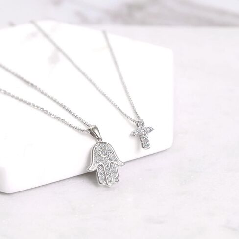 Berricle Sterling Silver Gold قلادة قلادة متشابكة للنساء ، Zirconia CZ - Sideways Cross ، Filigree Styles in Saudi Arabia