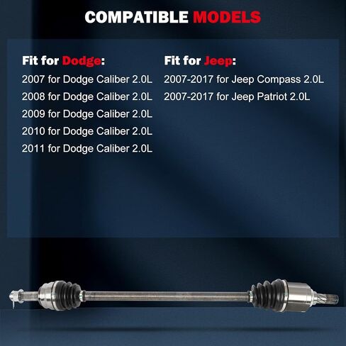 CCIYU 66-3512 CV AXLE ROMBLY ASSEMBLY FIT 2007-2011 لـ DODGE CALIBER 2.0L ، 2007-2017 لجيب Compass 2.0L ، 2007-2017 لجيب Patriot 2.0L الأمامي اليمين على جانب الركاب اليمين FWD FWD in Saudi Arabia
