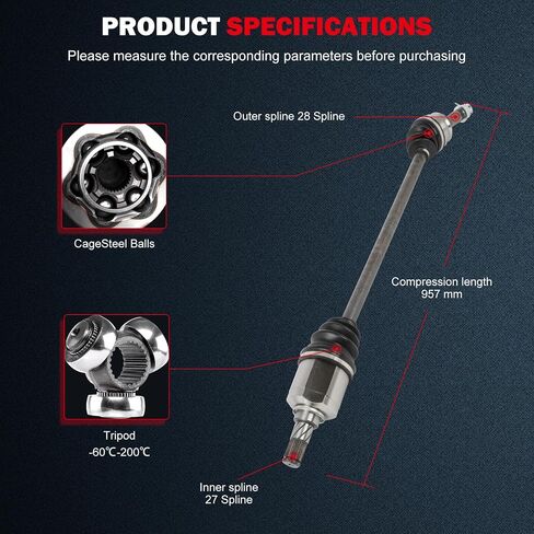 CCIYU 66-3512 CV AXLE ROMBLY ASSEMBLY FIT 2007-2011 لـ DODGE CALIBER 2.0L ، 2007-2017 لجيب Compass 2.0L ، 2007-2017 لجيب Patriot 2.0L الأمامي اليمين على جانب الركاب اليمين FWD FWD in Saudi Arabia