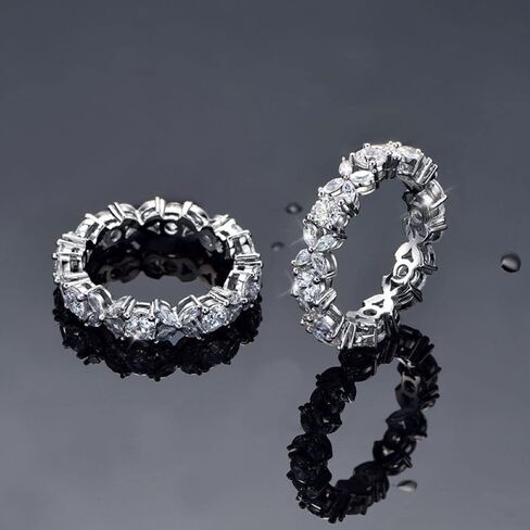 S925 Sterling Silver Full Diamond Row Ring Ring Lace Female Niche Design Massion Fashion Silver Film Ring المجوهرات التي تم العثور عليها في القرط (رمز الولايات المتحدة 6) in Saudi Arabia