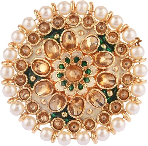 Efulgenz Indian Jewelry Rings for Women Antique Round Faux Pearl Crystal Bollywood Adjustable Big Finger Ring Fashion Party Statement Jewelry for Women in Saudi Arabia
