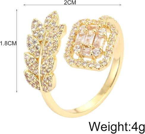 RRDAILY Farngling Gold Gold Cubic Zirconia Rings for Women Clastal Ringle Rings Rings Irrescular Detrical Idresular Accsions in Kuwait