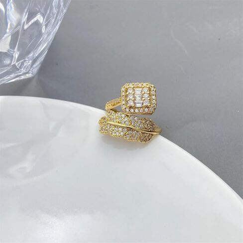 RRDAILY Farngling Gold Gold Cubic Zirconia Rings for Women Clastal Ringle Rings Rings Irrescular Detrical Idresular Accsions in Kuwait