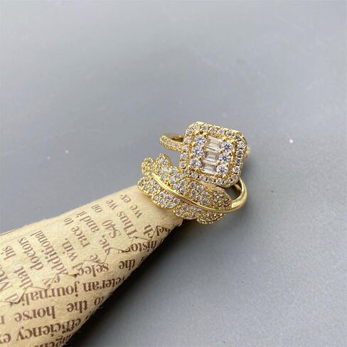 RRDAILY Farngling Gold Gold Cubic Zirconia Rings for Women Clastal Ringle Rings Rings Irrescular Detrical Idresular Accsions in Kuwait