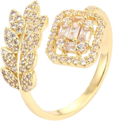 RRDAILY Farngling Gold Gold Cubic Zirconia Rings for Women Clastal Ringle Rings Rings Irrescular Detrical Idresular Accsions in Kuwait