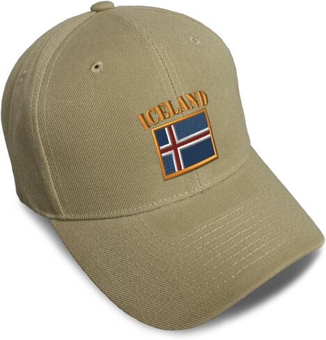 Speedy Pros Baseball Caps for Men & Women Embroidered Iceland Flag Embroidery Ladies & Men Baseball Hats Acrylic in Saudi Arabia