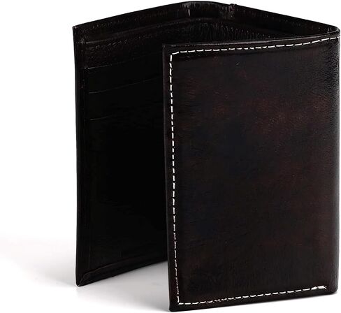 محفظة Trifold للرجال ARIAT - جلد أصلي مع تصميم منقوش بالريش ، بني in Saudi Arabia