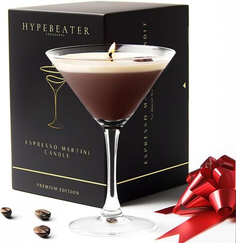 Espresso Martini Candle Premium Edition - هدايا اسبريسو مارتيني المثالية ، فريدة من نوعها ومضحكة للنساء والرجال كشمعة قهوة لطيفة ، هدايا عيد الميلاد لديكور إسبرسو مارتيني in Saudi Arabia
