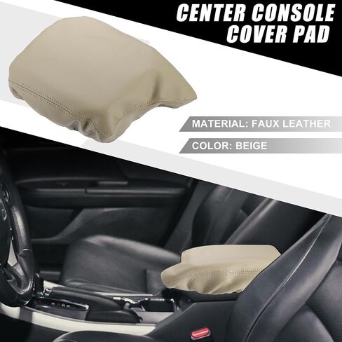 Car Center Console Seat Armrest Cover Interior Protective Lid Storage Covers Trim for Honda Accord 2013-2017 Beige in Saudi Arabia