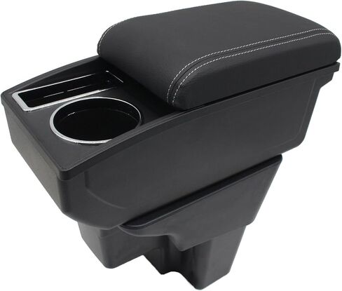 Car Armrest Box for Kia Rio 2018-2023 Auto Accessories Center Console Leather Arm Rest Double-Layer Storage Space with Cup Holder (Black Thread) in Saudi Arabia