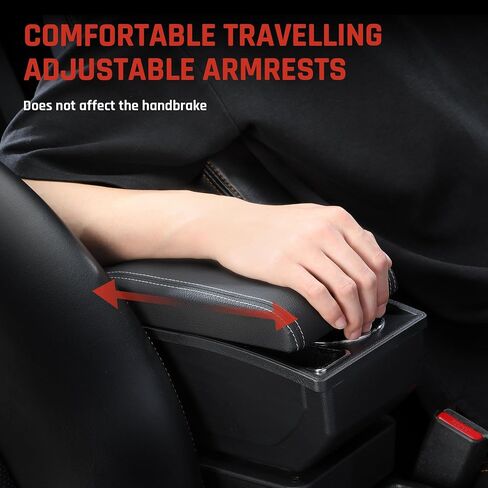 Car Armrest Box for Kia Rio 2018-2023 Auto Accessories Center Console Leather Arm Rest Double-Layer Storage Space with Cup Holder (Black Thread) in Saudi Arabia