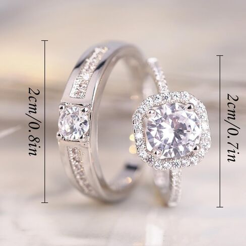 Matching Rings for Couples, Adjustable Unisex Eternity Love Band Set for Couples | CZ Stackable Jewelry, Perfect for Promise Engagements Rings for Women in Kuwait