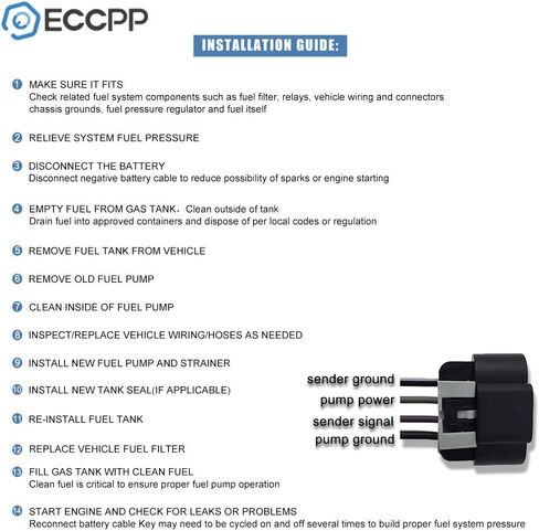 ECCPP Electric Puff Pump Module Assembly Presentive for Ford Van Pickup Truck Bronco E150 E250 E350 F150 F250 F350 V6-2.9L L6-4.9L V8-5.0L 5.8L 7.5L E2059MN in Saudi Arabia