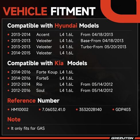 مضخة وقود عالية الضغط مع ختم متوافقة مع Kia Soul ، Forte5 ، Forte Koup ، Rio & Hyundai Accent ، Veloster ، 2012-2016 ، 1.6L ، Gas استبدل# 35320-2b140 in Saudi Arabia