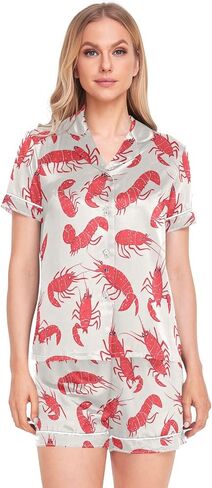 vvfelixl toucan macaw parrot pajamas مجموعة الساتان pajamas مجموعة للنساء لينة قصيرة الأكمام 2 قطعة pj set s-xxl in Saudi Arabia