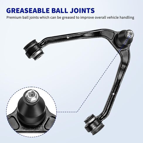 LCWRGS 12PCS مجموعة التعليق الأمامي المتوافقة مع RWD 1999-2006 Chevy Silverado GMC Sierra 1500 ، 2 أذرع التحكم العليا 2 أذرع التحكم السفلى 4 نهايات قضيب التعادل 2 قضبان 2 أحذية in Saudi Arabia