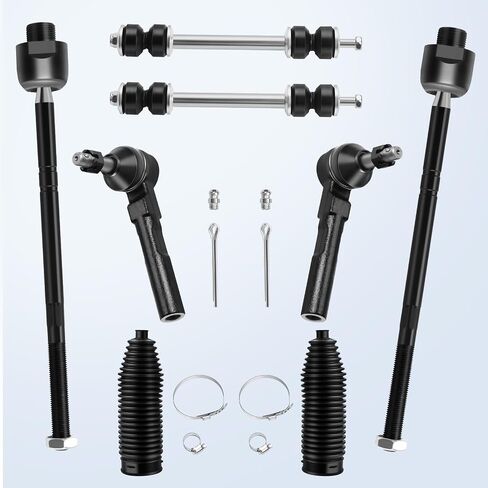 LCWRGS 12PCS مجموعة التعليق الأمامي المتوافقة مع RWD 1999-2006 Chevy Silverado GMC Sierra 1500 ، 2 أذرع التحكم العليا 2 أذرع التحكم السفلى 4 نهايات قضيب التعادل 2 قضبان 2 أحذية in Saudi Arabia