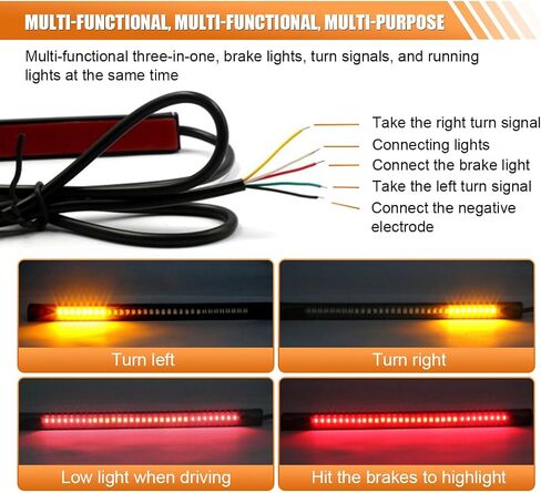 مصباح فرامل ذيل LED Universal LED ، 8 بوصة مرنة LED LED LED بار رخصة طلاء ، وضوء فرامل دراجة نارية مقاومة للماء ، وأضواء LED للسيارة للربو ، والدراجات البخارية ، والطراد ، والطريق على الطرق الوعرة in Saudi Arabia