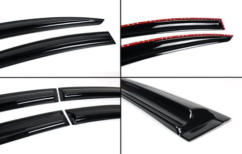Cuztom Tuning 3D Wavy Window Visor Rain Guard Vent Deflector مجموعة متوافقة مع طرازات Chevy Cruze 2009-2015 in Saudi Arabia