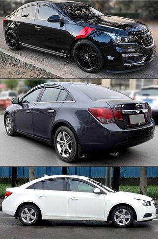 Cuztom Tuning 3D Wavy Window Visor Rain Guard Vent Deflector مجموعة متوافقة مع طرازات Chevy Cruze 2009-2015 in Saudi Arabia