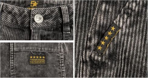 Fivestar General Women Cargenter Cargo Corduroy Pant ، منخفض الارتفاع ، يجلس أسفل الخصر ، إغلاق زر مع سحاب ذبابة in Kuwait