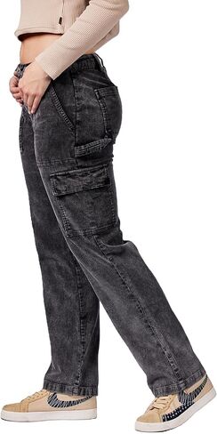 Fivestar General Women Cargenter Cargo Corduroy Pant ، منخفض الارتفاع ، يجلس أسفل الخصر ، إغلاق زر مع سحاب ذبابة in Kuwait