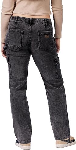 Fivestar General Women Cargenter Cargo Corduroy Pant ، منخفض الارتفاع ، يجلس أسفل الخصر ، إغلاق زر مع سحاب ذبابة in Kuwait