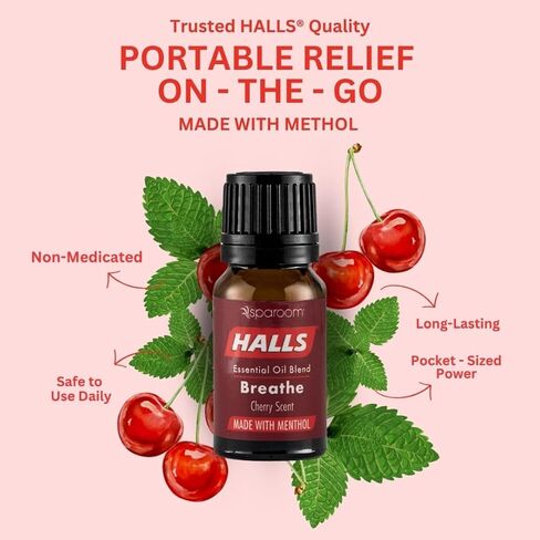Halls Breathe Menthol with 100% Pure Essential Oils Blend for Diffusers and Aromatherapy, 10 mL, Mentho-Lyptus Scent in Kuwait