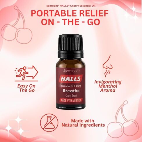 Halls Breathe Menthol with 100% Pure Essential Oils Blend for Diffusers and Aromatherapy, 10 mL, Mentho-Lyptus Scent in Kuwait