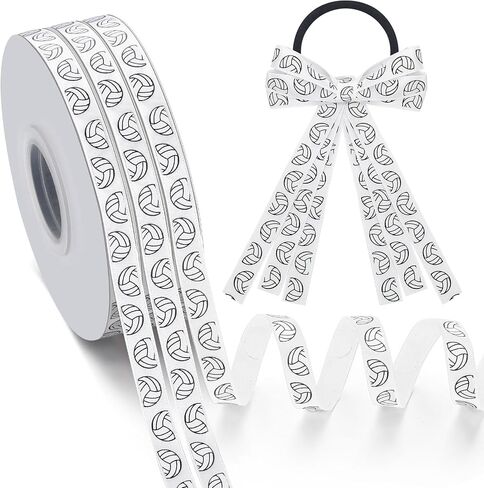 Poen 3 Rolls 75 ياردة شريط الكرة الطائرة 5/8 بوصة أسود أسود أبيض الشريط الشريط الطائرة الداكن اللوازم اللوازم الرياضة لصالح أقواس شعر الزهور غلاف هدية (أسود ، أبيض ، وردي) in Kuwait