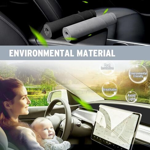 2024 Model 3 Highland Anti-Slip Rubber Dashboard Cover/Mat - Leather Surface 3D Integrated, Dustproof, Anti-Glare in Kuwait