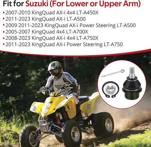 Javik 2PCS المفصل الأمامي العلوي أو السفلي A-arm متوافق مع Suzuki 2005-2023 Kingquad LT-A700X LT-A750 LT-A450X LT-A500 OEM# 51210-31G10 51210-31G00 in Saudi Arabia