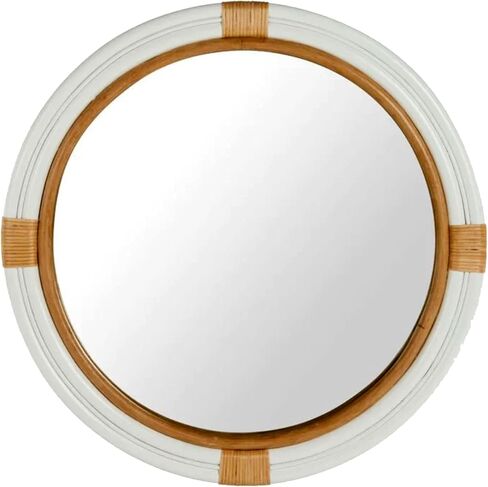 Kouboo Nautical Decorative Wall Mirror in Rattan, Handmade, Round Mirror, Living Room, Bedroom, Bathroom, Home Decor, Boho, Tropical in Saudi Arabia