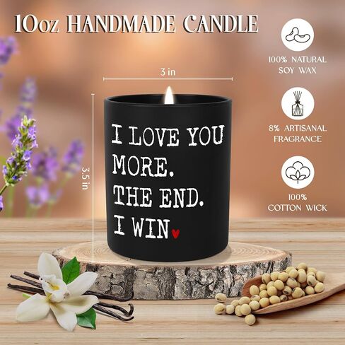 Anniversary Wedding Gifts for Women Men - I Win Long Lasting Vanilla Lavender Scented Candle 10 oz - Christmas Birthday Gifts for Him Her, Couple Gift for Boyfriend Girlfriend Husband Wife in Saudi Arabia