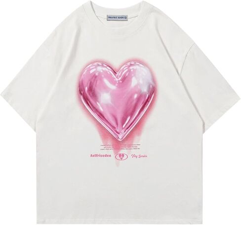 Aelfric Eden Women Love Balloon Graphic Tees Summer Summer Sleeve Cotton T ertts tops harajuku dops in Kuwait